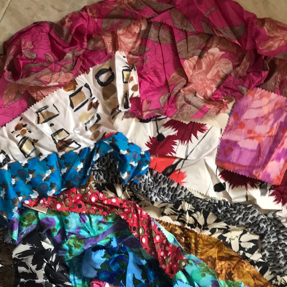 Incredible authentic vintage couture silk fabrics